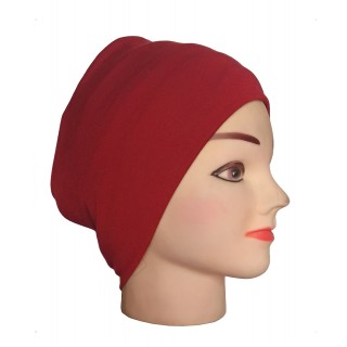 Under scarf - Maroon colored hijab cap in jersey fabric